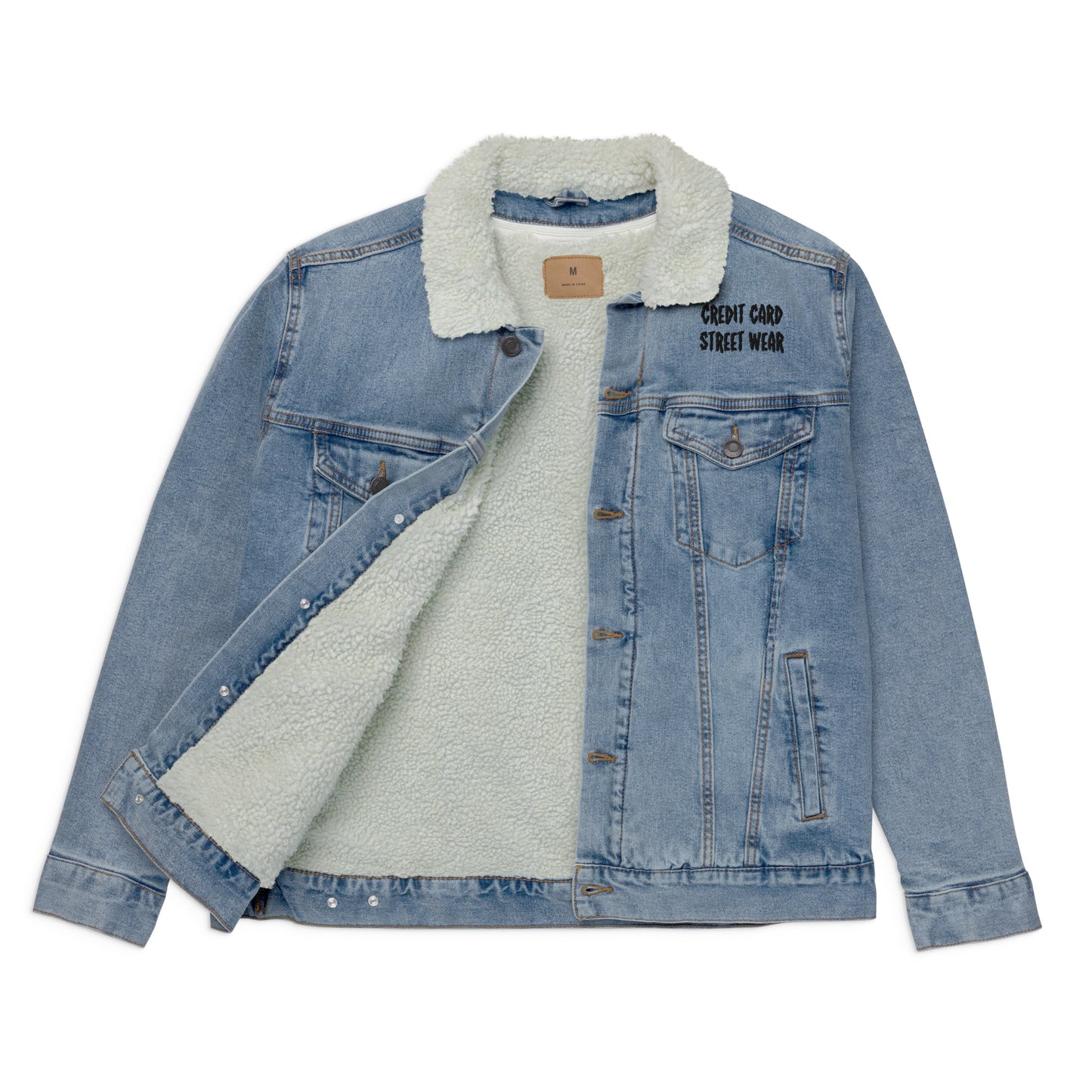 Credit Card, Streetwear  Denim sherpa jacket