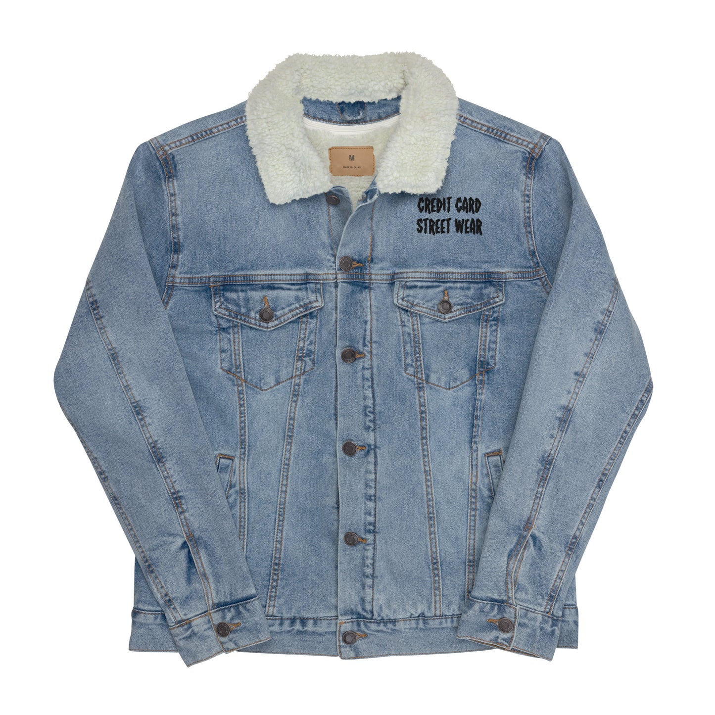 Credit Card, Streetwear  Denim sherpa jacket